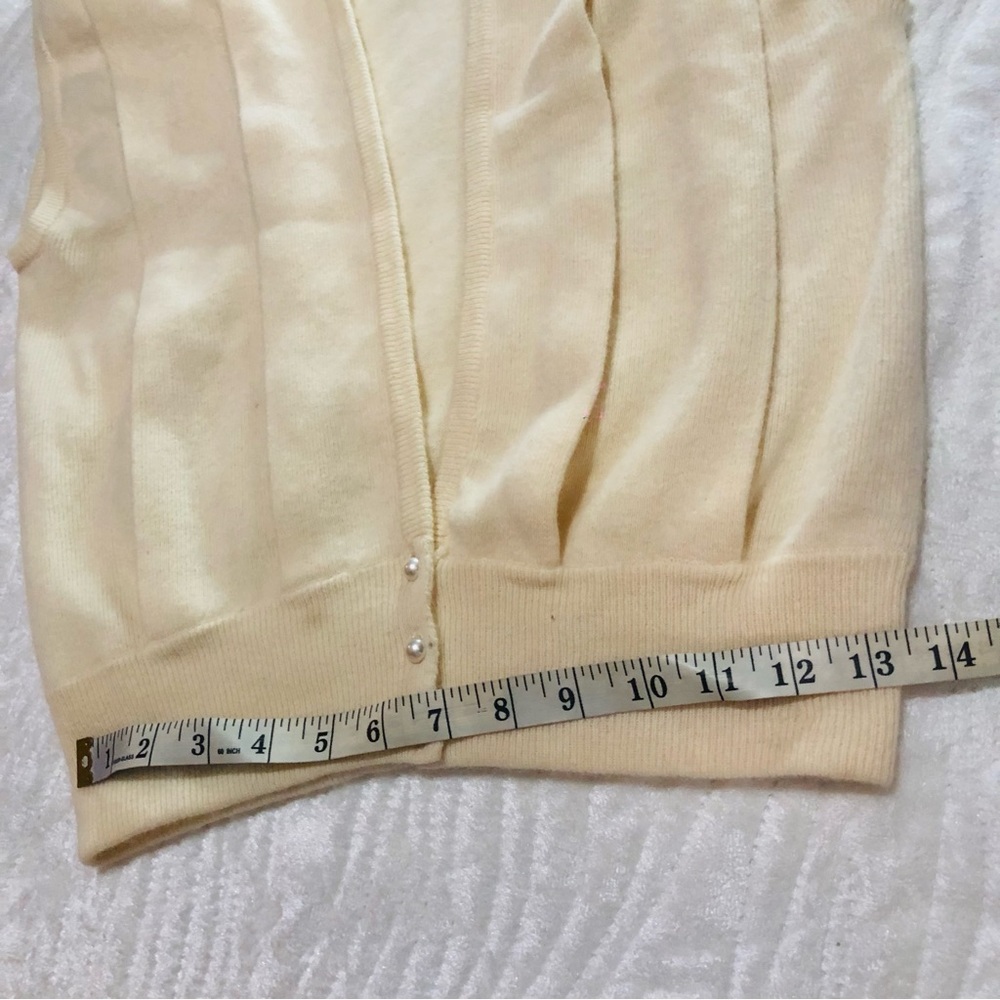 Vintage 70s 80s white wheeler & Martha light academia lambswool vest - Picture 11 of 15